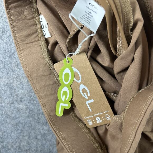 OGL Maxi Skirt Women’s 2XL Bamboo Belted Fit And Flare Brown Capsule Office - Picture 6 of 10